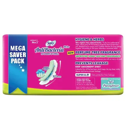 Sofy Anti Bacteria Sanitary Napkin back.webp