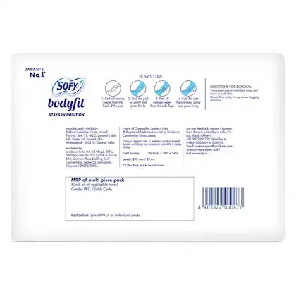Sofy Bodyfit Slim Sanitary Napkin  back.webp