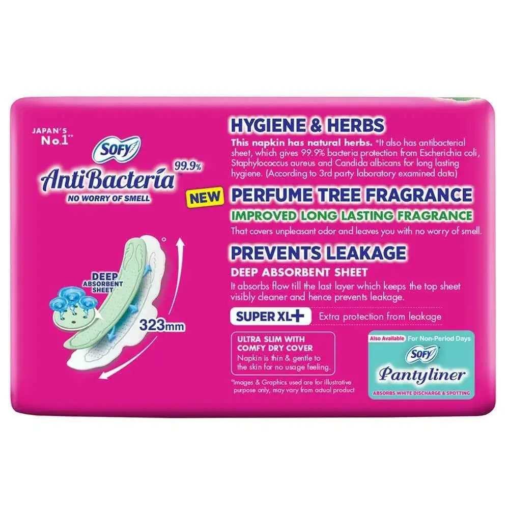 Sofy AntiBacteria Sanitary Napkin with Wings  back.webp
