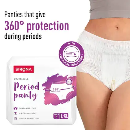 Sirona Disposable Period Panty for 360 Degree Protection back.webp