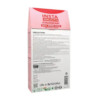 DR.RASHEL Insta Smooth White Chocolate Wax Strips Painless back.webp