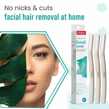 Sirona Blink & Glow Facial Razor for Face labe.webp