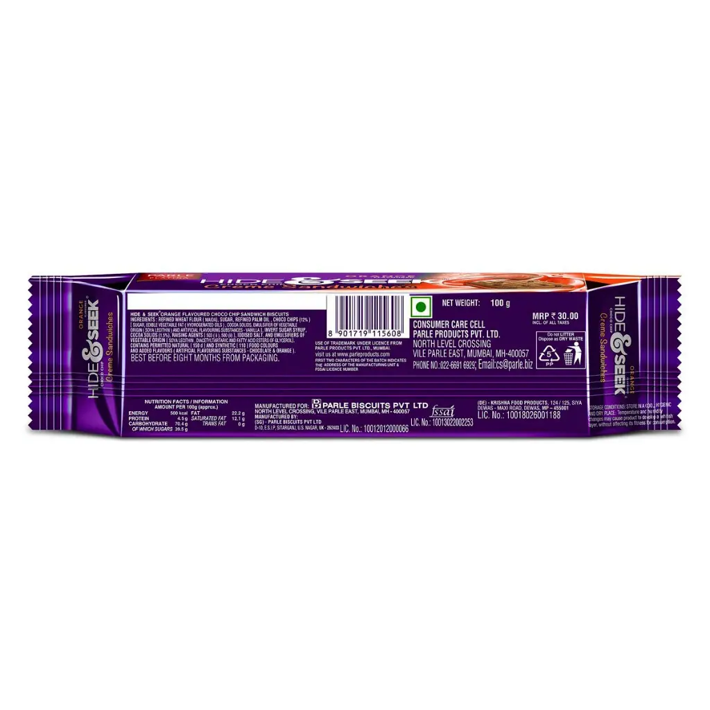Parle Hide & Seek Choco Chip Orange Crème Sandwiches back.webp