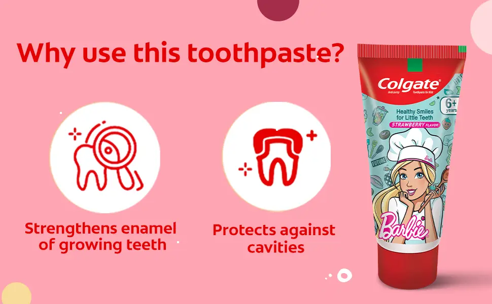 Colgate Barbie Strawberry Flavor Kids Toothpaste1.webp