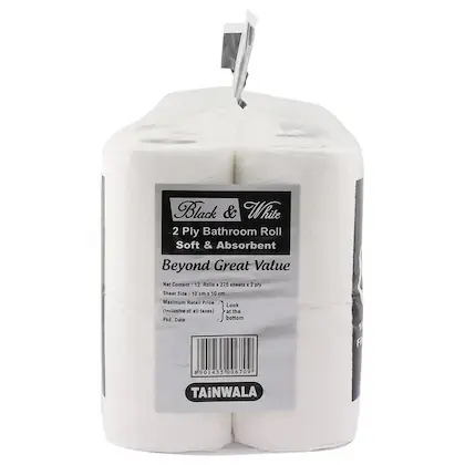 Black & White 2 Ply Bathroom Roll 275 sheets1.webp