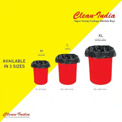 Clean India-120pcs- Garbage Bags (Medium) Size 48 x 56 cm (19x21 Inches)1.webp