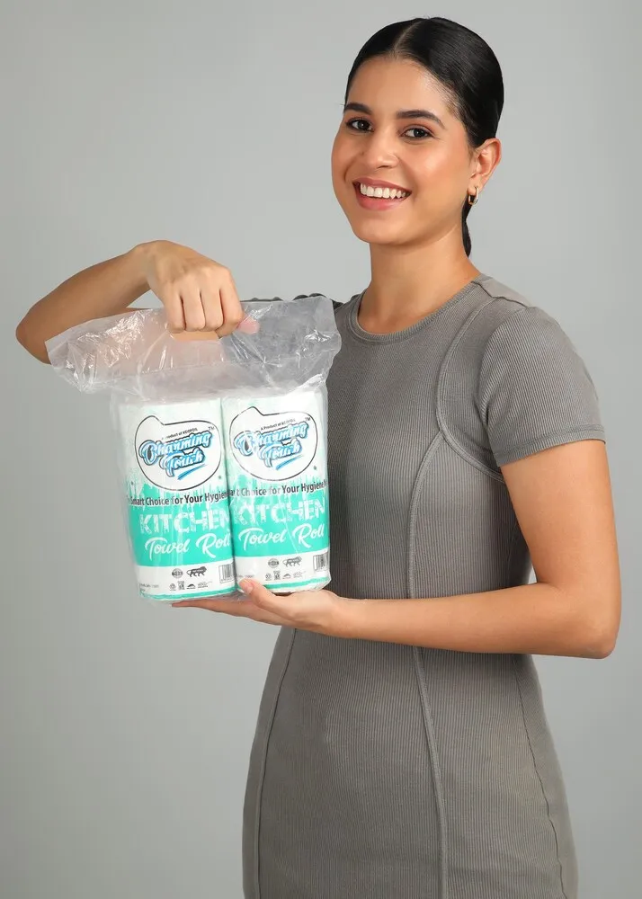 charming touch Kitchen Towel Roll 100% Virgin Pulp Pack of 51.webp