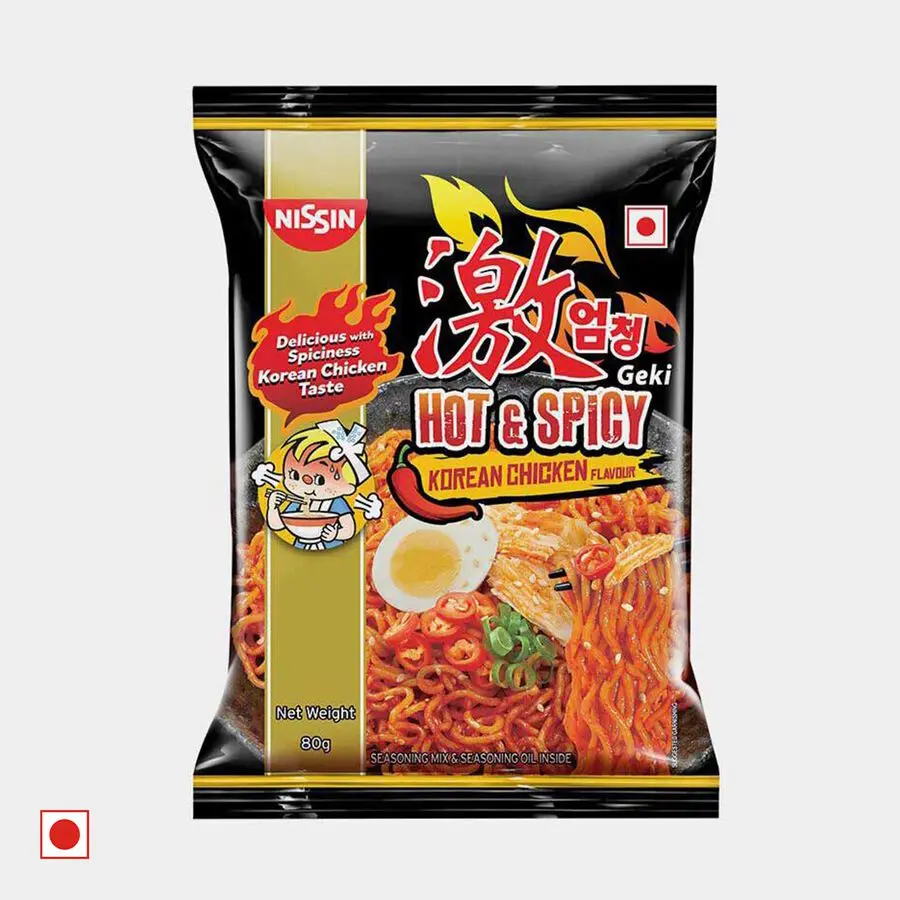 Nissin Hot & Spicy Korean Chicken Flavour Noodles