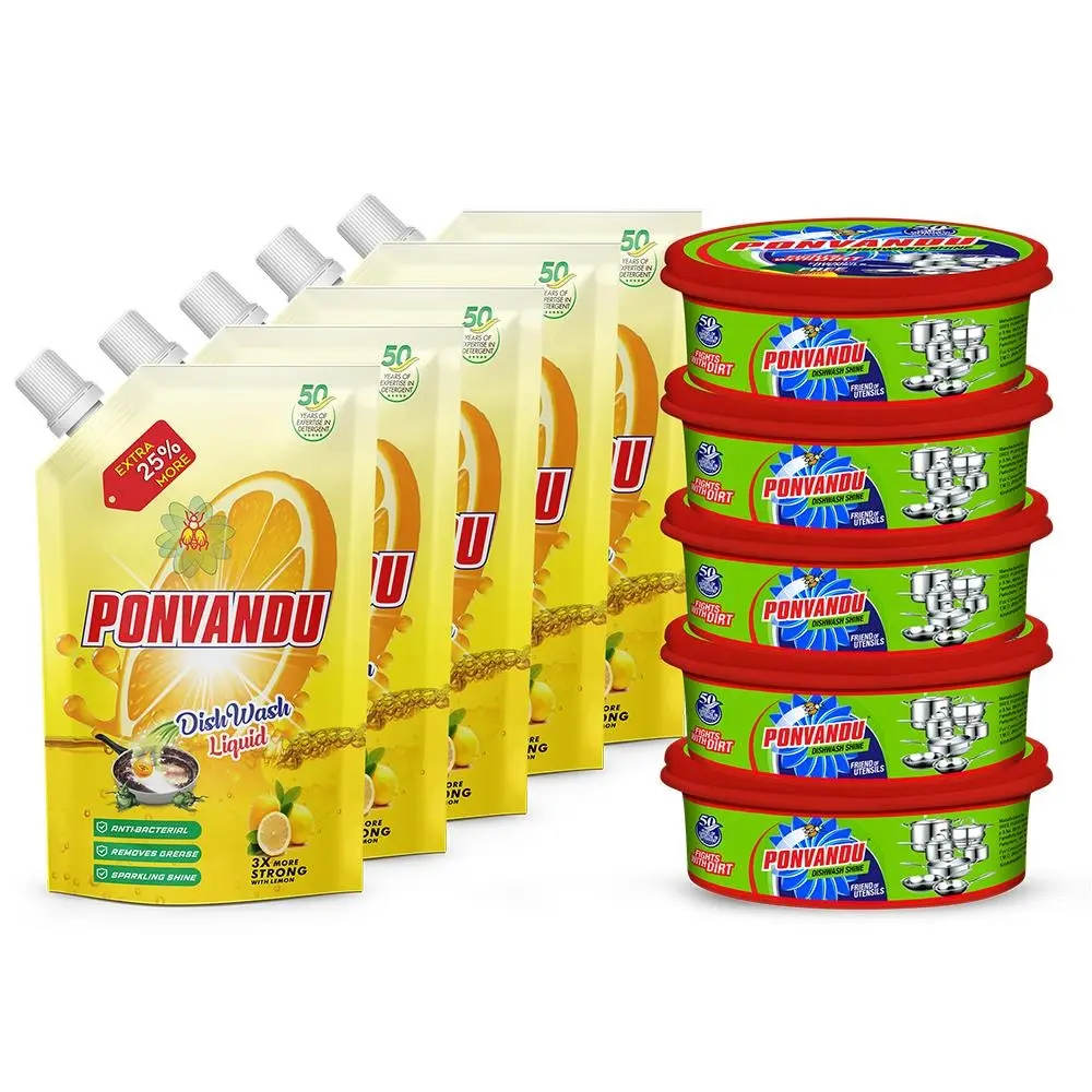 Ponvandu Dishwash Combo Multi pack & Dishwash Round Bar 