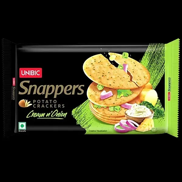 Unibic Snappers Potato Crackers - Cream & Onion