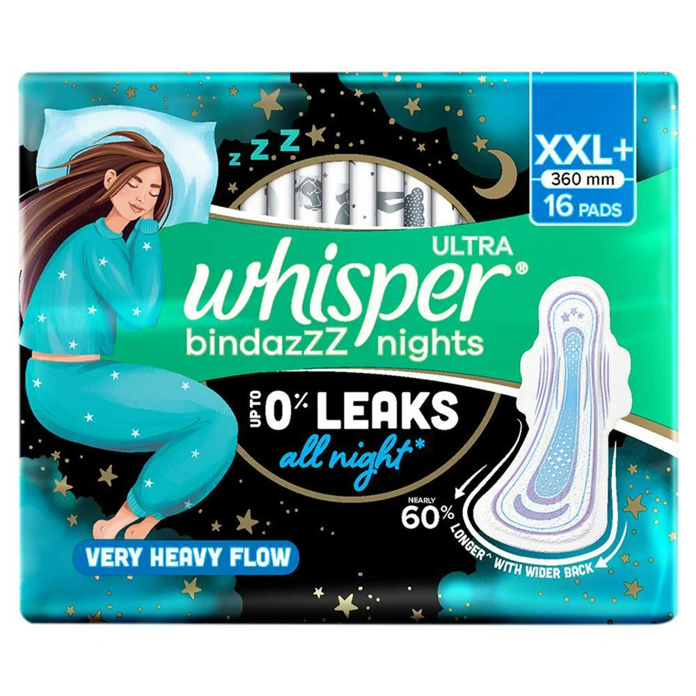 Whisper Bindazzz Nights Sanitary Napkin with Wings