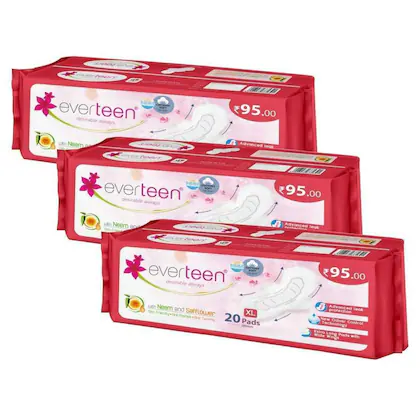 Everteen XL Sanitary Pads with Neem & Safflower (3-pack) 
