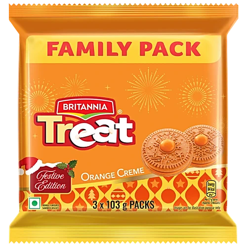 Britannia Treat orange cream Biscuits