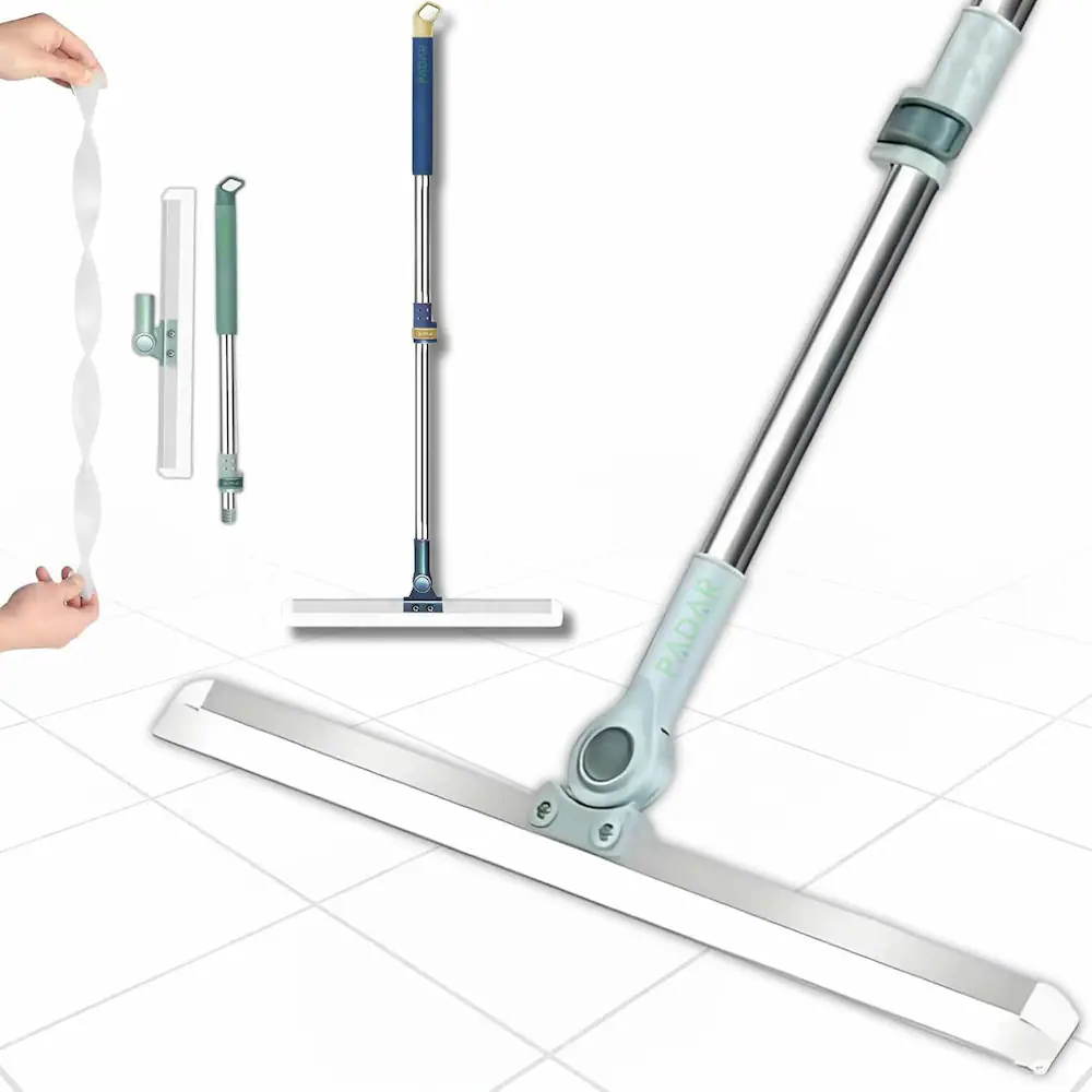 Madric Magic Broom Sweeper with Extendable Handle, Silicone Wipers 