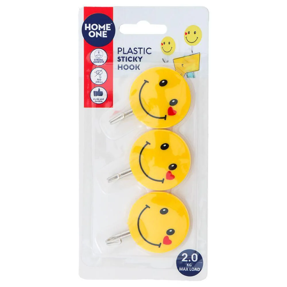 Home One Plastic Smiley Sticky Hook 