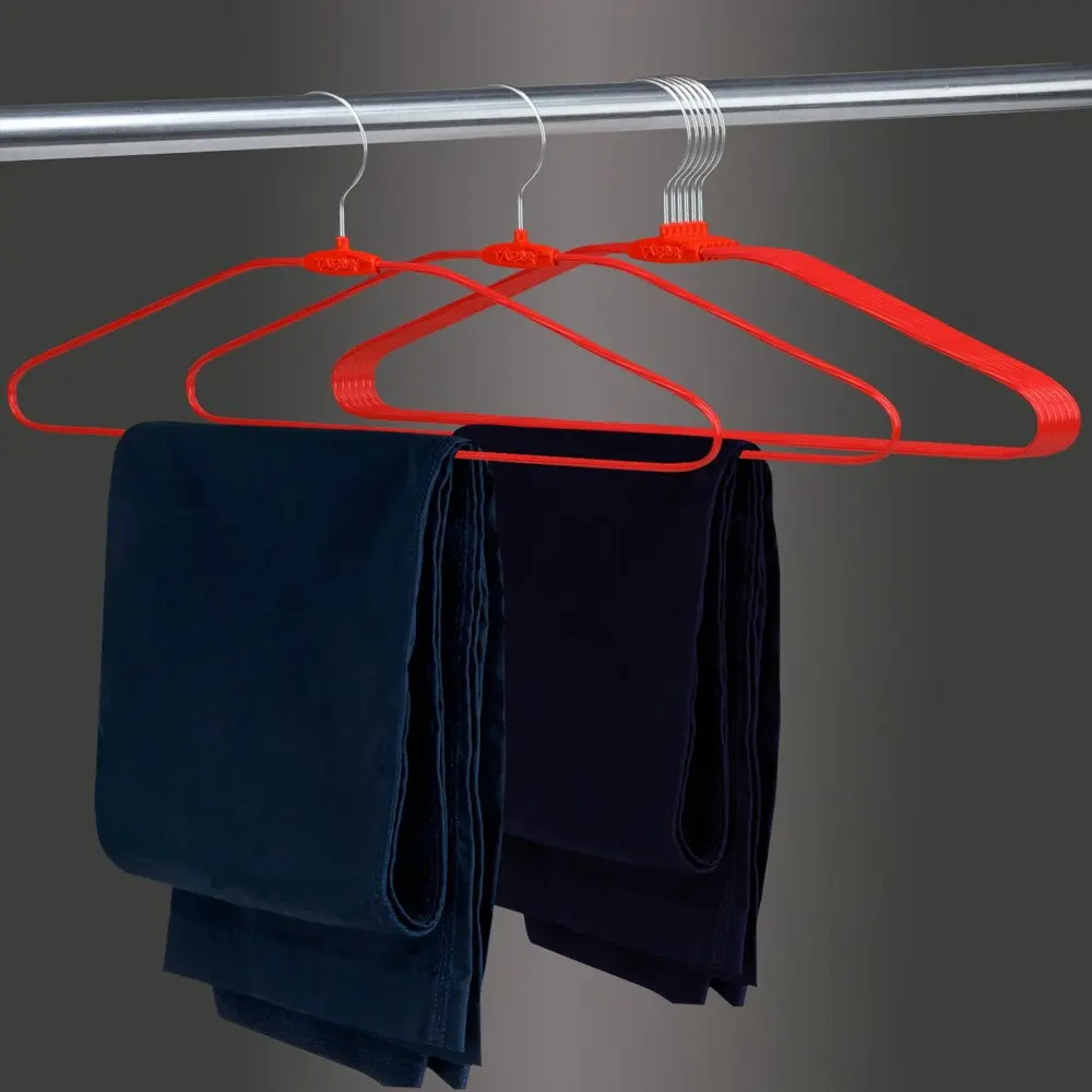 Tarun Red Plastic Covered Steel Hangers 