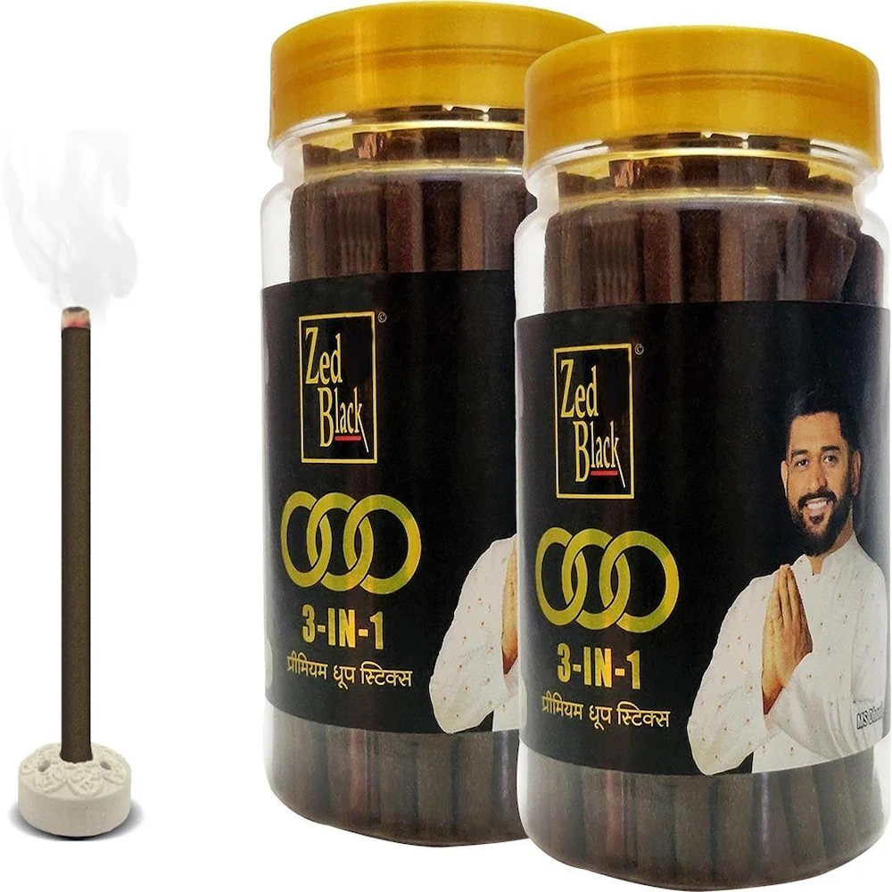 Zed Black 3 In1 Premium Dhoop Sticks Jar 