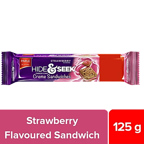 Parle Hide & Seek Choco Chip Strawberry Crème Sandwiches 
