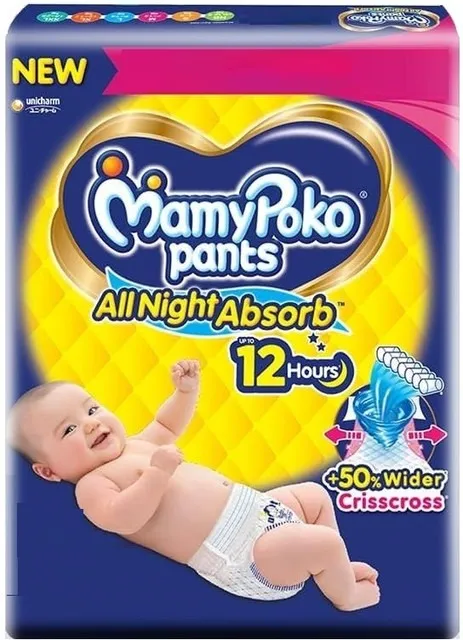MamyPoko Pants Standard All Night NB64 |Baby Diapers 