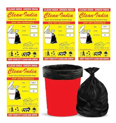 Clean India-120 pcs- Garbage Bags (Medium) Size 48 x 56 cm (19 x 21 inches) 