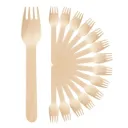 G 1 Beige Wooden Bio-degradable Disposable Wooden Forks 16 cm (100 pcs) 