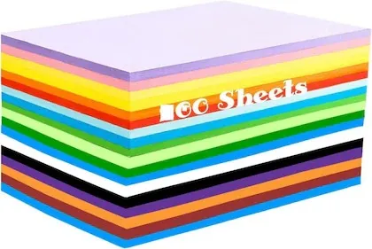ECLET A4 100 Coloured Sheets (10 Sheets each color) Copy Printing/Art and Craft Paper