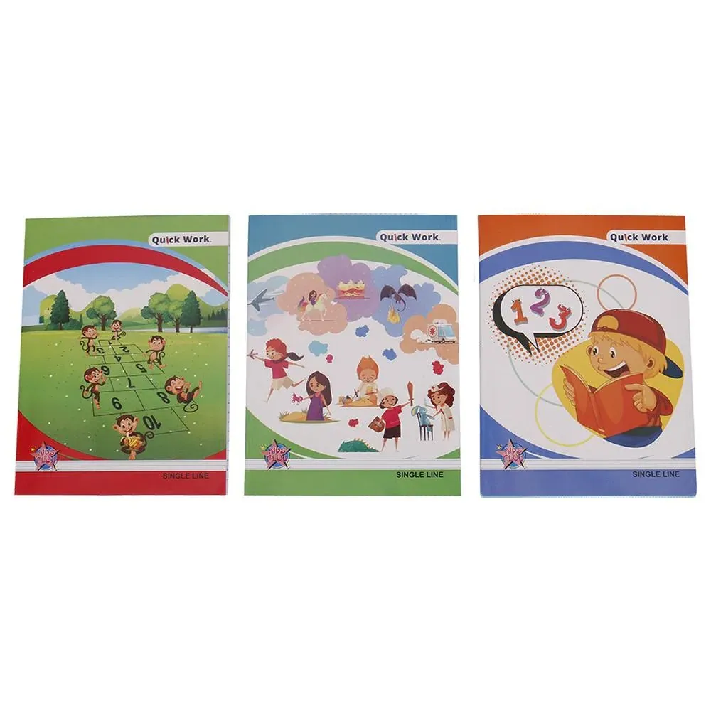 Quickwork Single Line Regular Notebook Pack of 3