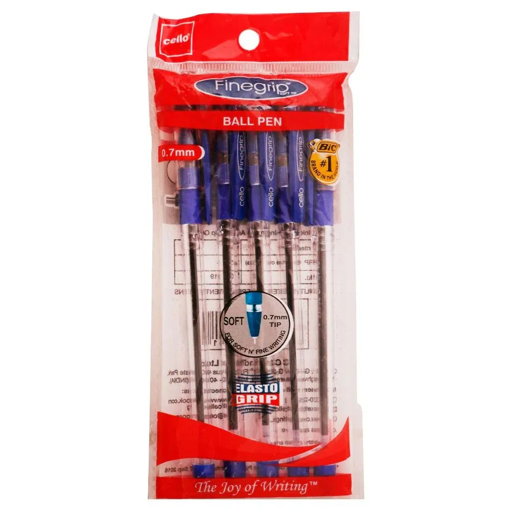Bic Cello 0.7 mm Finegrip Blue Ballpoint Pen