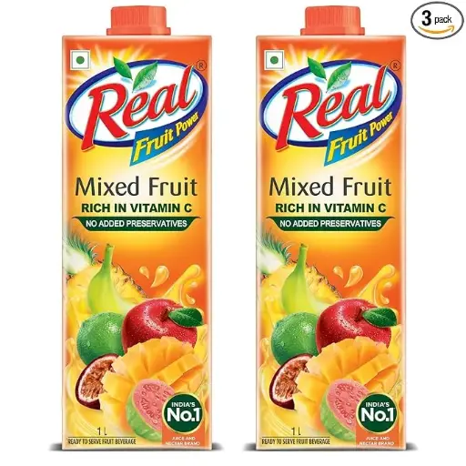 DABUR Real Mixed Fruit Juice-1L(Pack Of 2) Rich In Vitamin C|No Added Preservatives,No Artificial Color&Flavour|Goodness Of Best Fruits|Daily Dose Of Fruit Nutrition|Tasty,Refreshing&Energising Drink